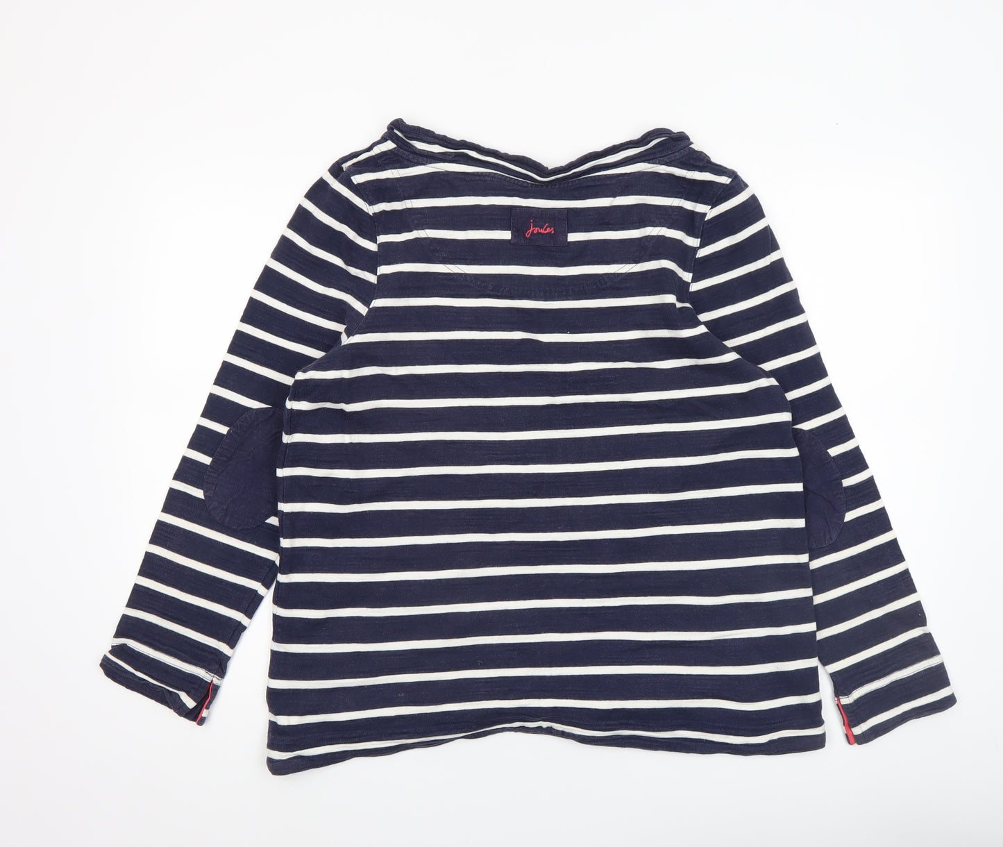 Joules Women’s Blue Striped Cotton Boat Neck Long Sleeve Top UK 14