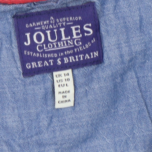 Joules Women’s Blue Striped Cotton Boat Neck Long Sleeve Top UK 14