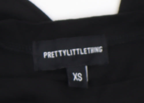 PrettyLittleThing Women's Black High Neck Long Sleeve Basic Top XS
