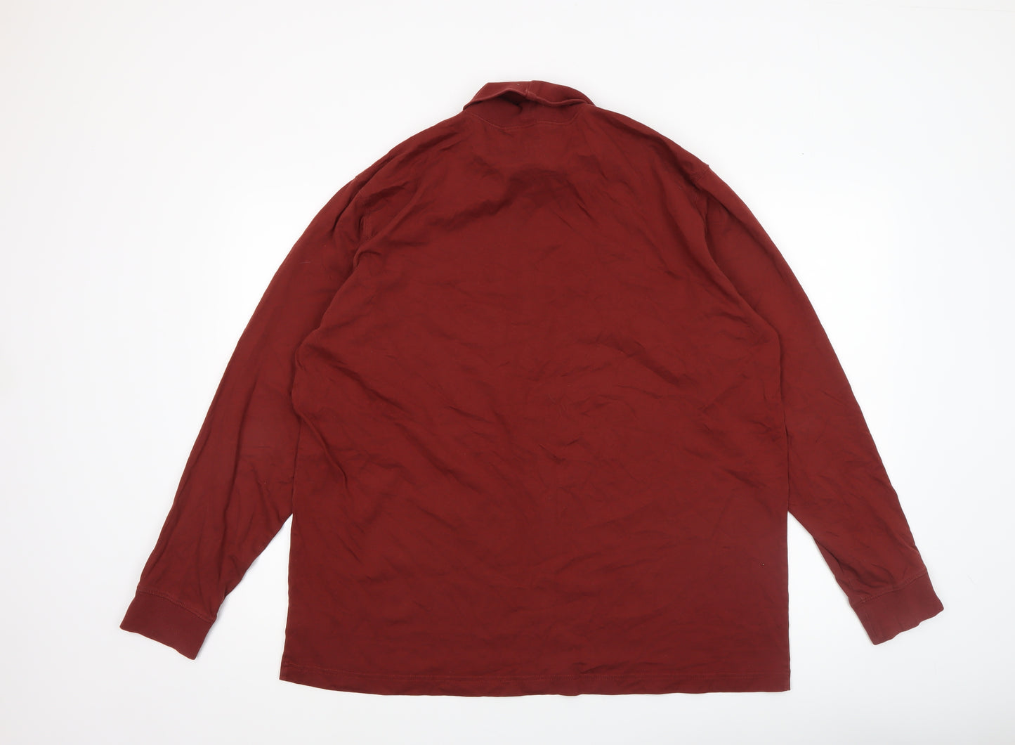 Lands' End Men's Red XL Roll Neck Long Sleeve Cotton Top