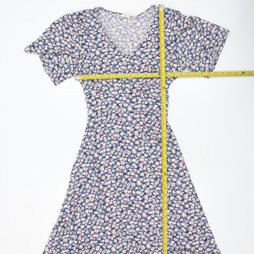 Mountain Warehouse Women Blue Floral Fit & Flare Dress UK 12