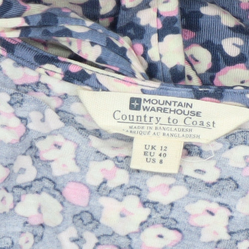 Mountain Warehouse Women Blue Floral Fit & Flare Dress UK 12