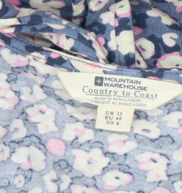 Mountain Warehouse Women Blue Floral Fit & Flare Dress UK 12