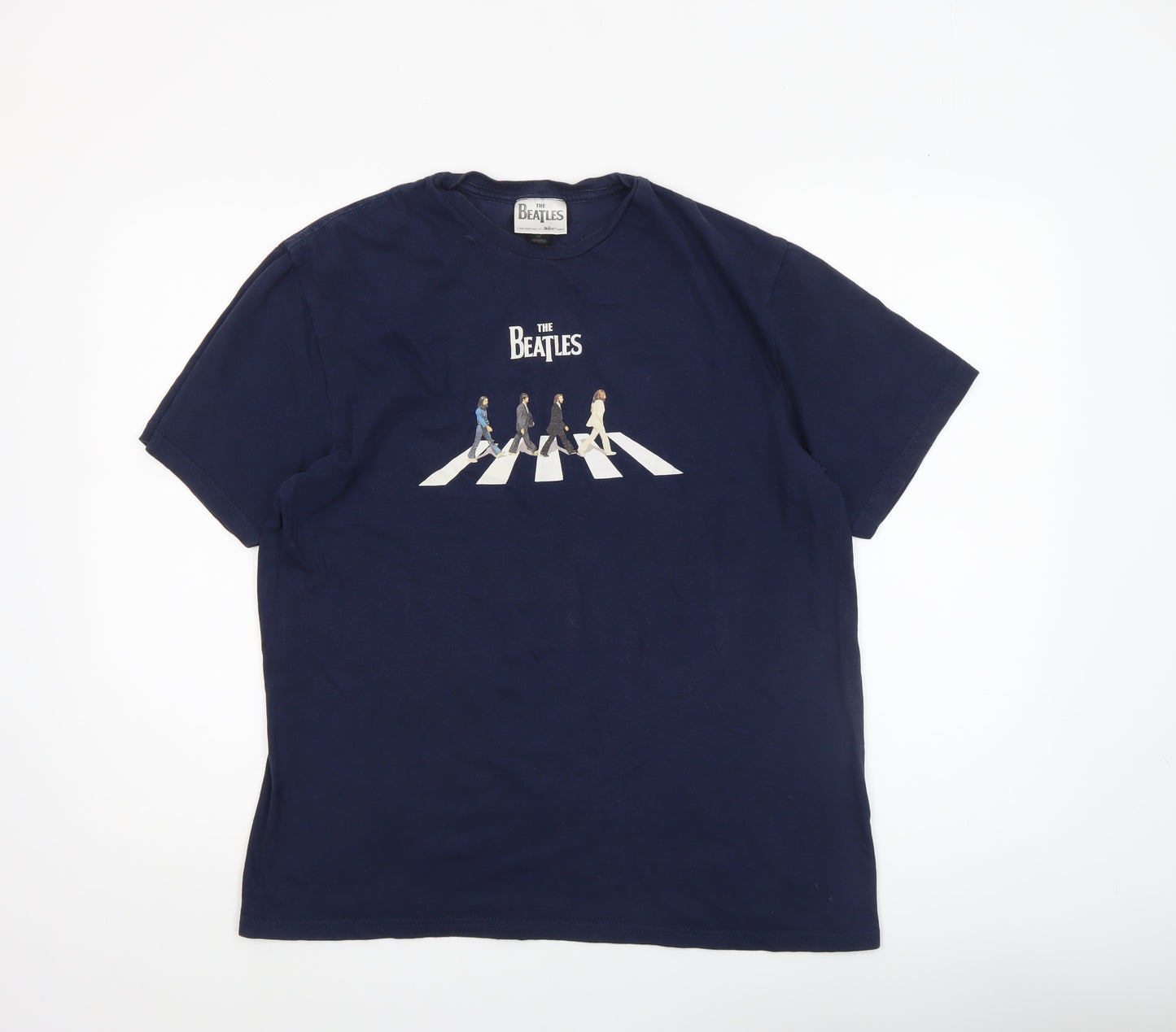 The Beatles Men's Blue Large Graphic Band T-Shirt