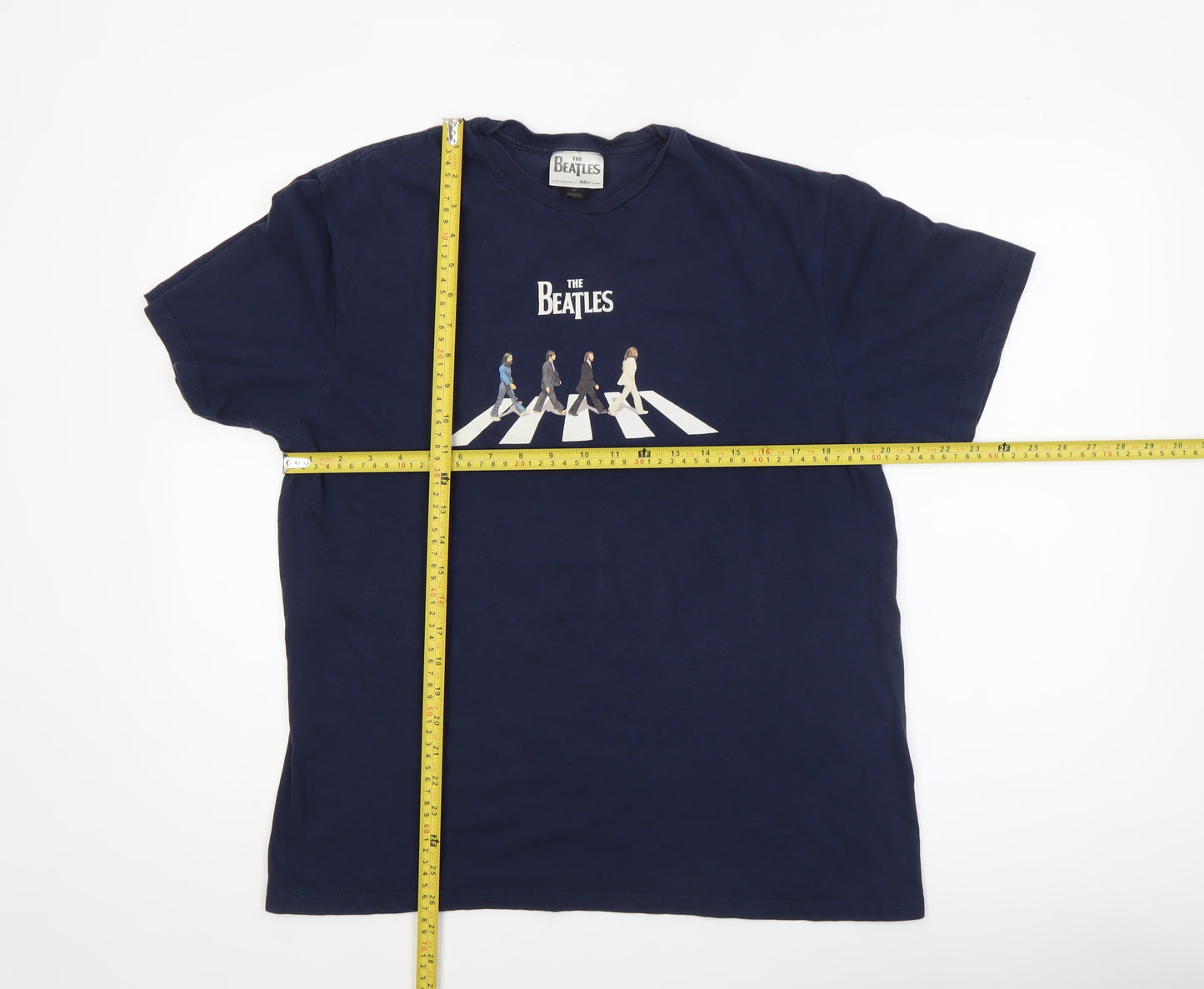 The Beatles Men's Blue Large Graphic Band T-Shirt