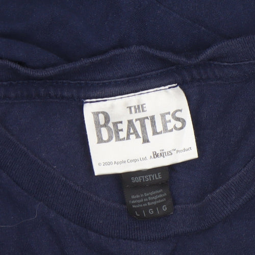 The Beatles Men's Blue Large Graphic Band T-Shirt