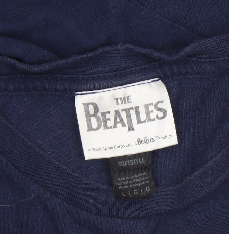 The Beatles Men's Blue Large Graphic Band T-Shirt