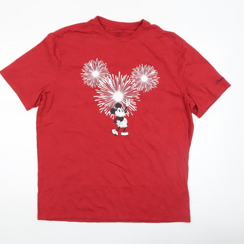 American Eagle Men’s Red Disney Mickey Mouse Graphic Cotton T-Shirt Size L