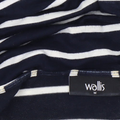 Wallis Women’s Blue Striped Heart T-Shirt Size M 3/4 Sleeve