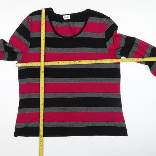 Viyella Women’s Multicoloured Striped Long Sleeve Jersey T-Shirt L