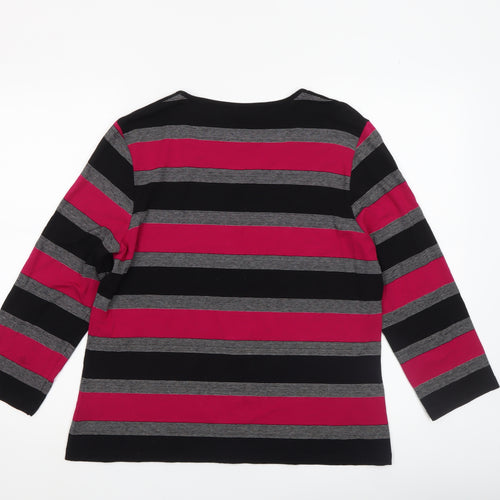 Viyella Women’s Multicoloured Striped Long Sleeve Jersey T-Shirt L