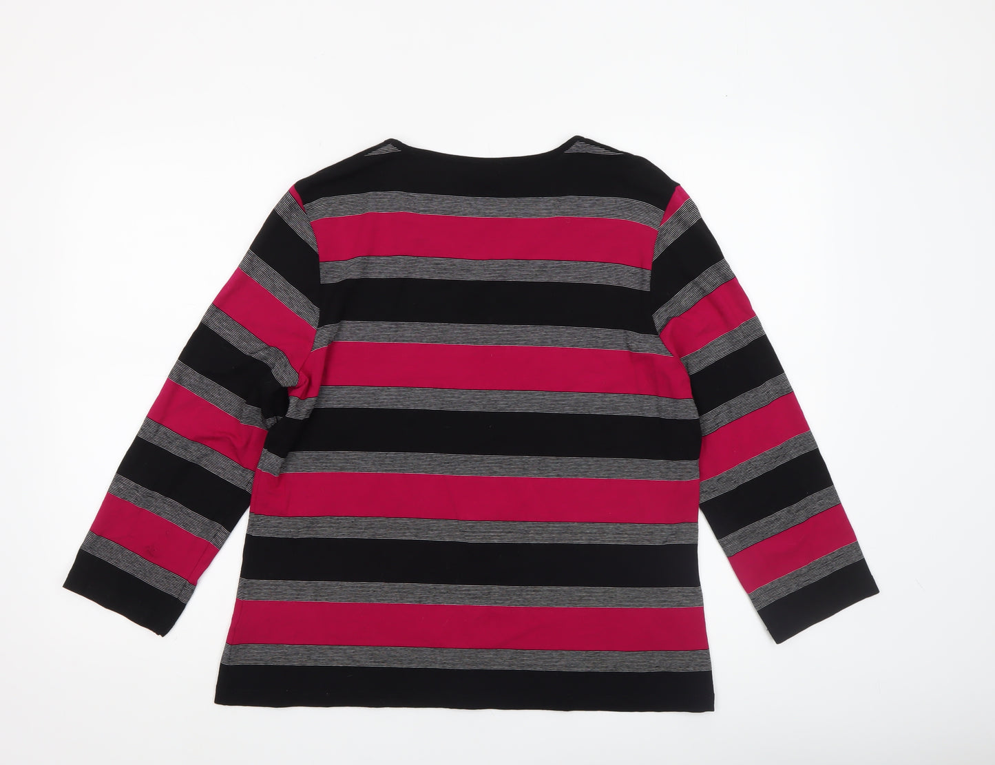 Viyella Women’s Multicoloured Striped Long Sleeve Jersey T-Shirt L