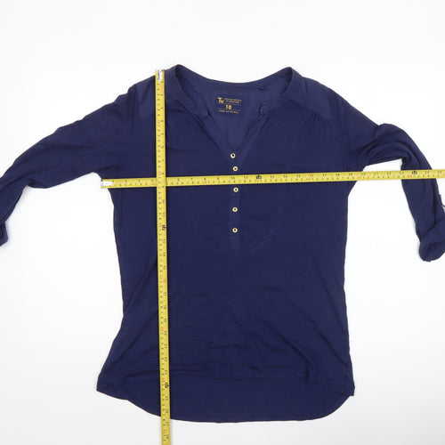 Tu Women's Blue 3/4 Sleeve Tunic Blouse Size 10