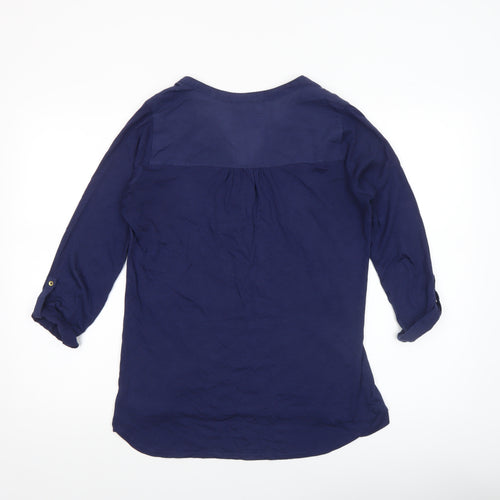 Tu Women's Blue 3/4 Sleeve Tunic Blouse Size 10