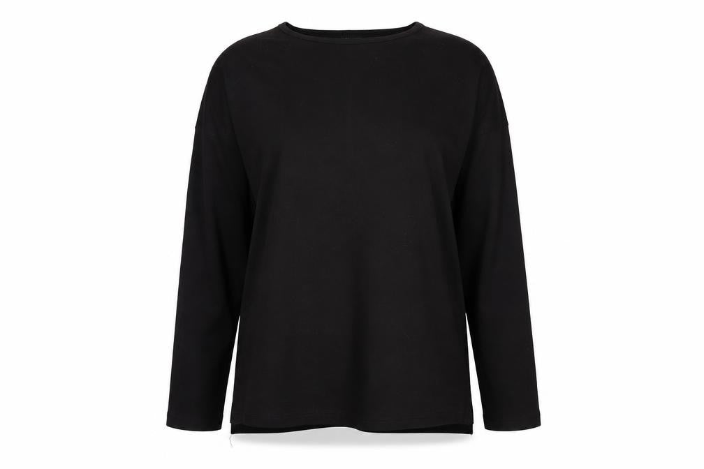 Front view of New Look Women Black jumper M Crew Neck Long Sleeve Knit