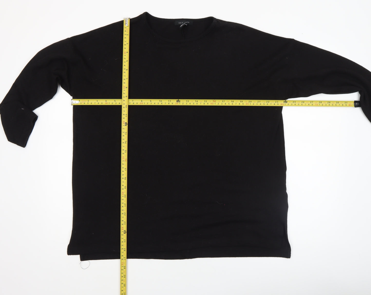 New Look Women Black Pullover Jumper M Crew Neck Long Sleeve Knit