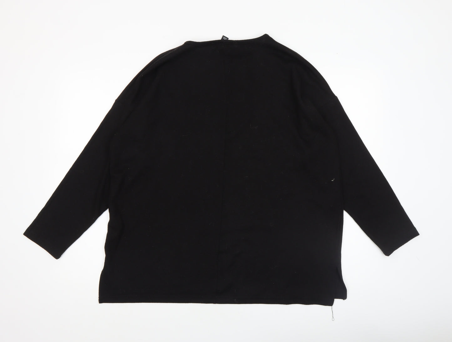 New Look Women Black Pullover Jumper M Crew Neck Long Sleeve Knit