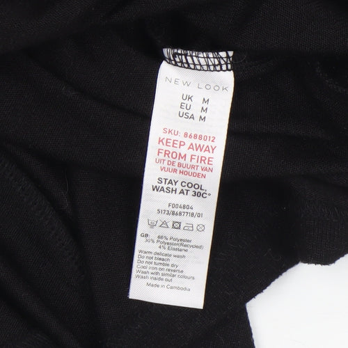 New Look Women Black Pullover Jumper M Crew Neck Long Sleeve Knit