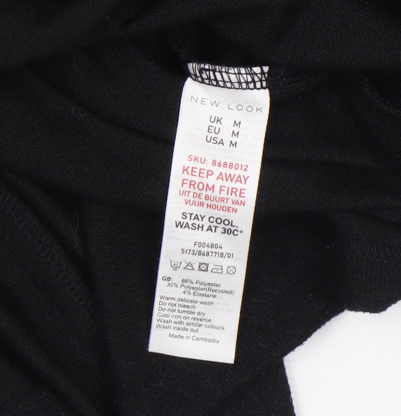 New Look Women Black Pullover Jumper M Crew Neck Long Sleeve Knit