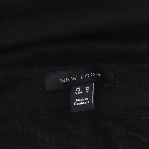 New Look Women Black Pullover Jumper M Crew Neck Long Sleeve Knit