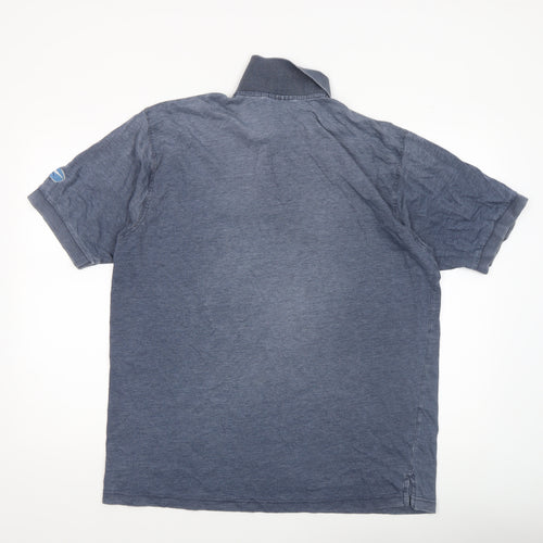 Reebok Men's Blue Vintage Cotton Polo Shirt Size L