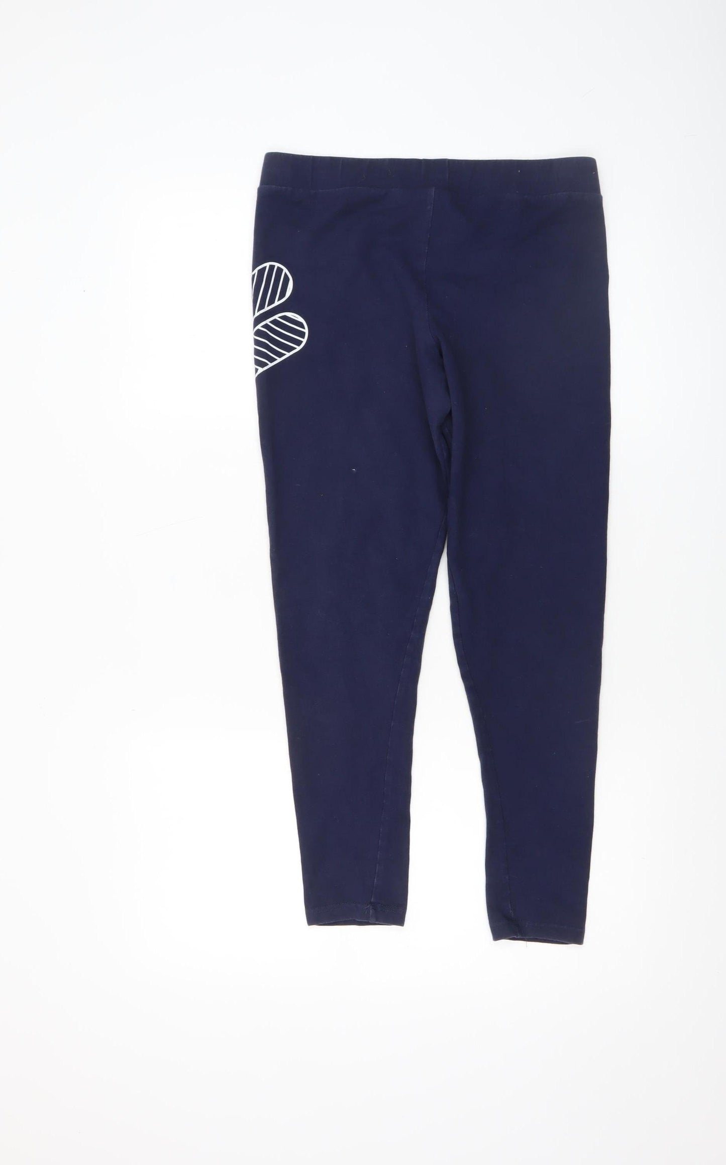 Fila Womens Blue Cotton Stretch Mid Rise Logo Leggings Size M