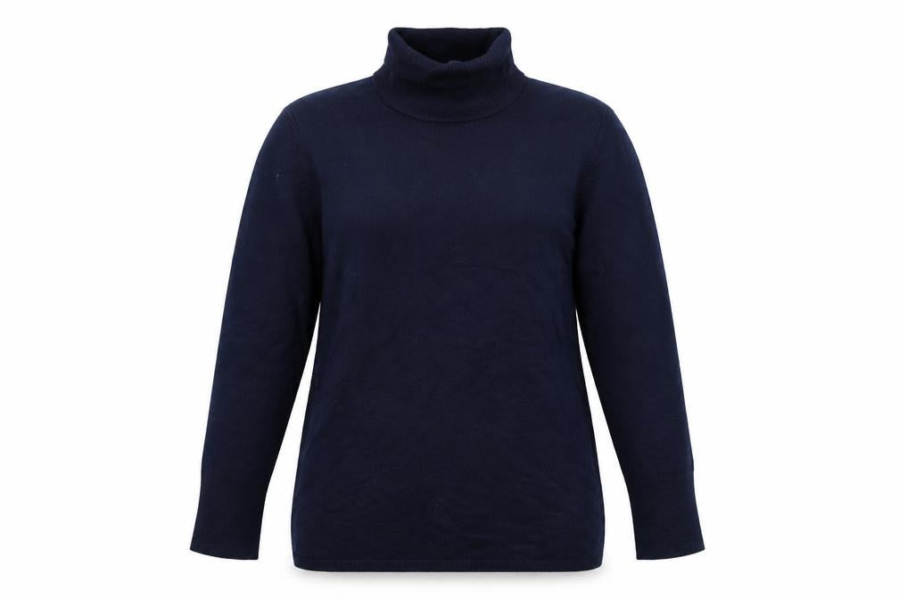 Front view of ESPRIT Women Navy Blue XL Roll Neck Long Sleeve Jumper