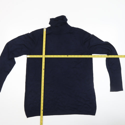 Esprit Women Navy Blue XL Roll Neck Long Sleeve Jumper