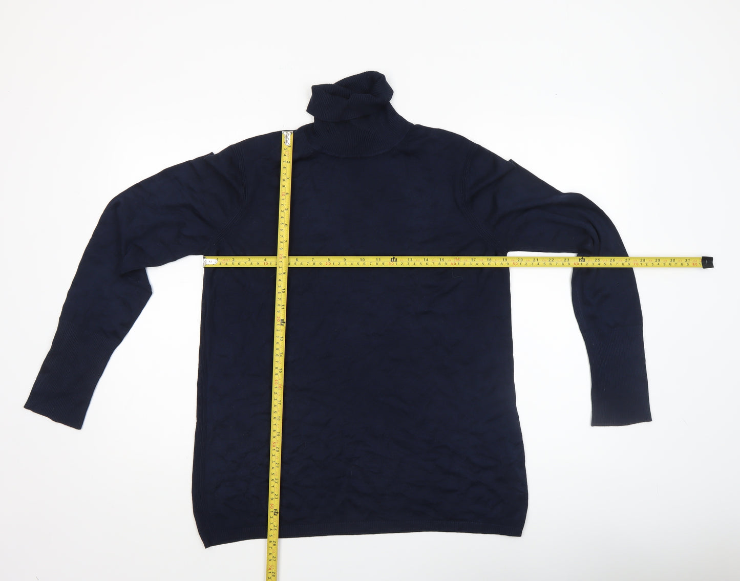 Esprit Women Navy Blue XL Roll Neck Long Sleeve Jumper