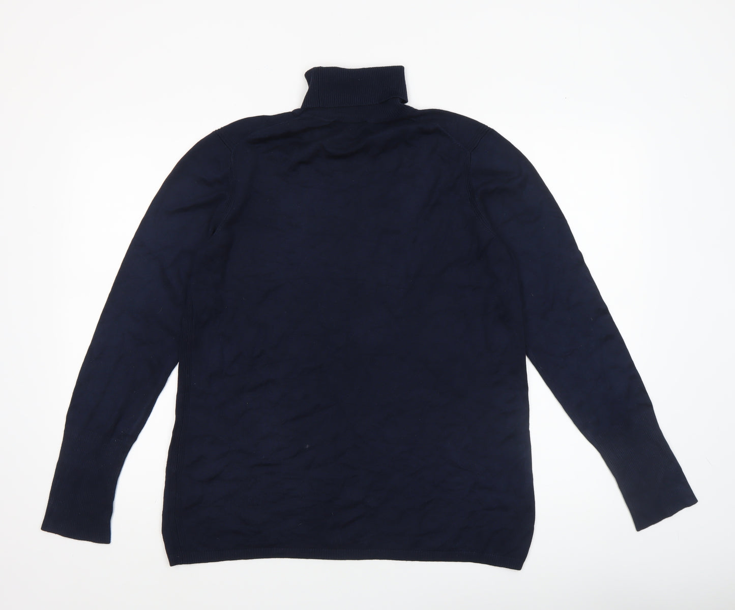 Esprit Women Navy Blue XL Roll Neck Long Sleeve Jumper