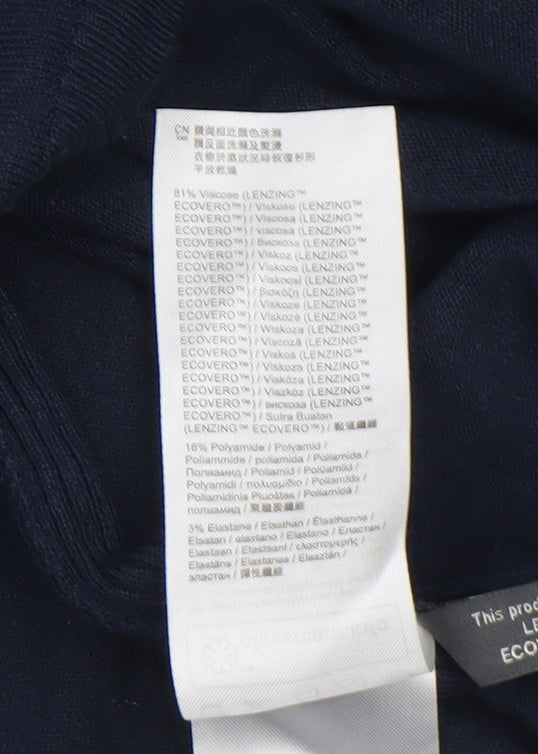 Esprit Women Navy Blue XL Roll Neck Long Sleeve Jumper