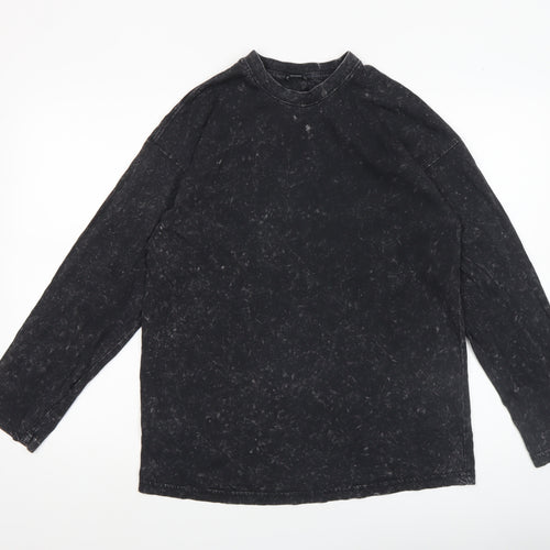Monki Women's Black XS Long Sleeve Basic Cotton T-Shirt