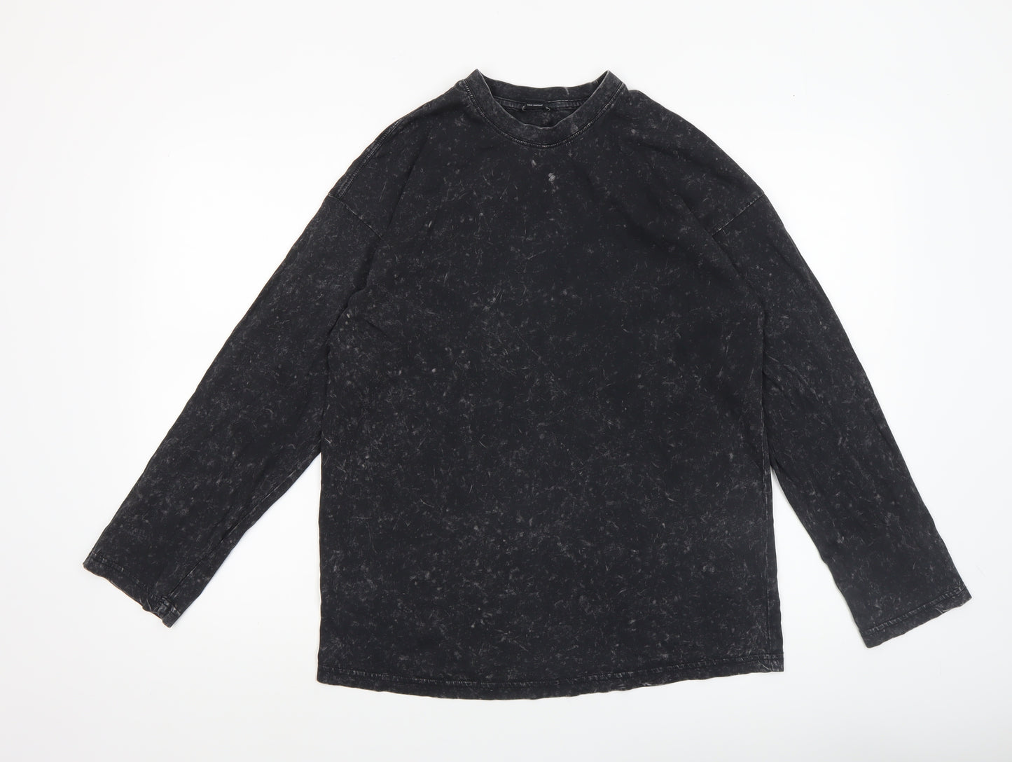Monki Women's Black XS Long Sleeve Basic Cotton T-Shirt