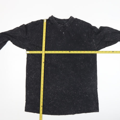 Monki Women's Black XS Long Sleeve Basic Cotton T-Shirt