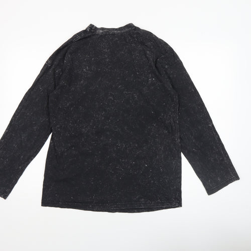Monki Women's Black XS Long Sleeve Basic Cotton T-Shirt