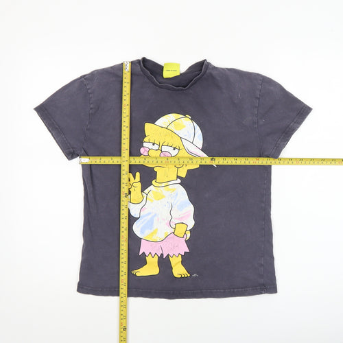 The Simpsons Girls Black Graphic Short Sleeve T-Shirt 10-11 Years 146cm Cotton