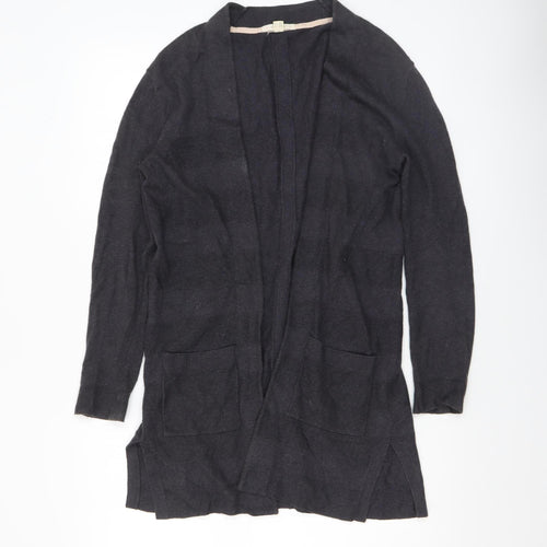 White Stuff Women's Black Long Sleeve Open Cardigan Size 8 Cotton Cashmere