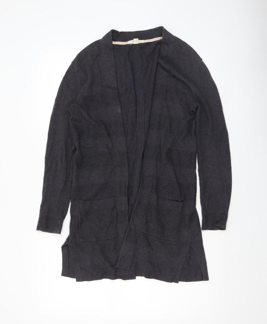 White Stuff Women's Black Long Sleeve Open Cardigan Size 8 Cotton Cashmere