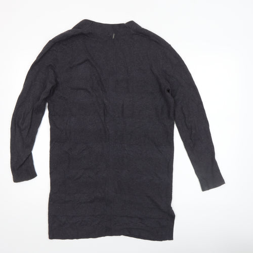 White Stuff Women's Black Long Sleeve Open Cardigan Size 8 Cotton Cashmere