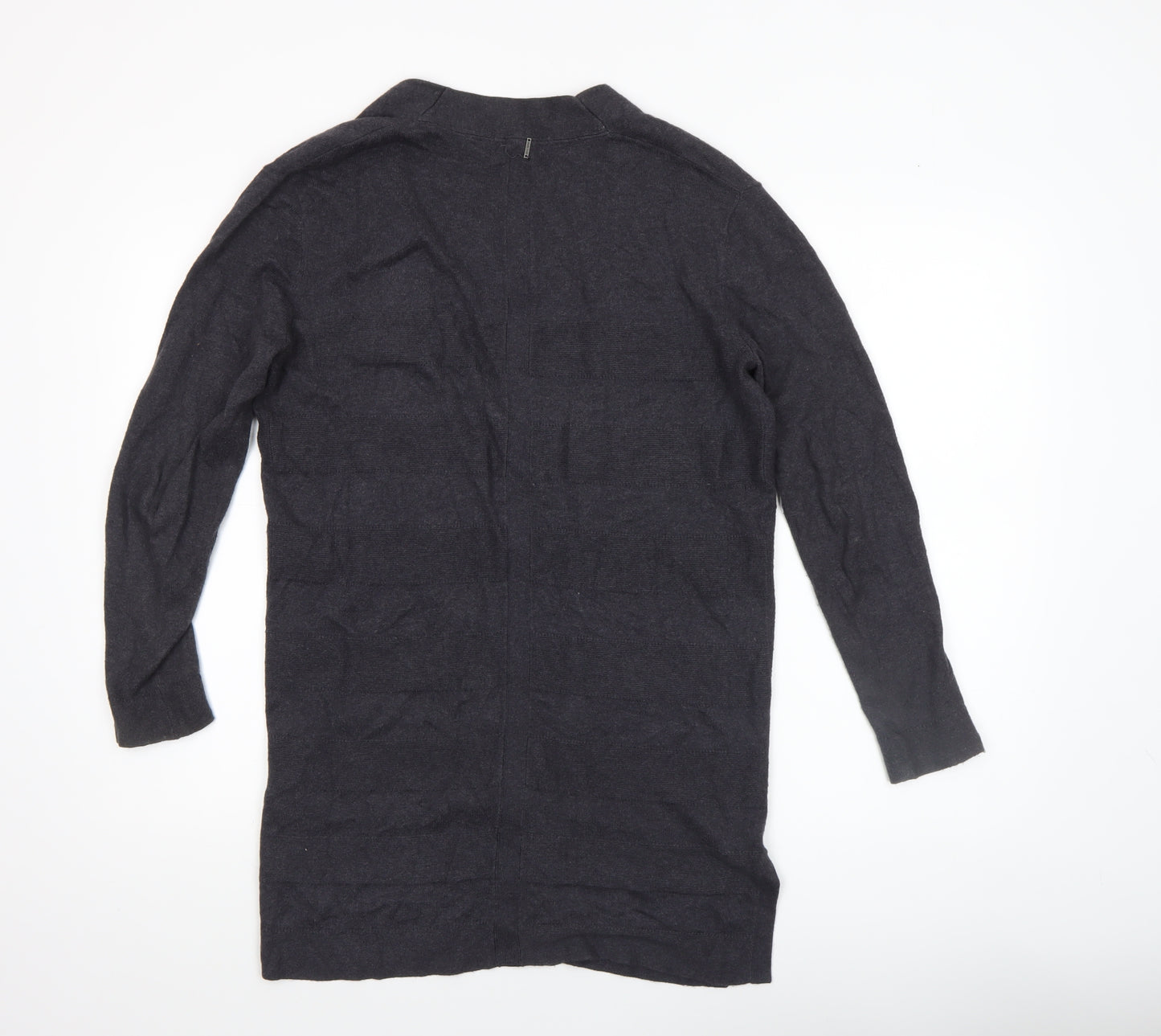 White Stuff Women's Black Long Sleeve Open Cardigan Size 8 Cotton Cashmere