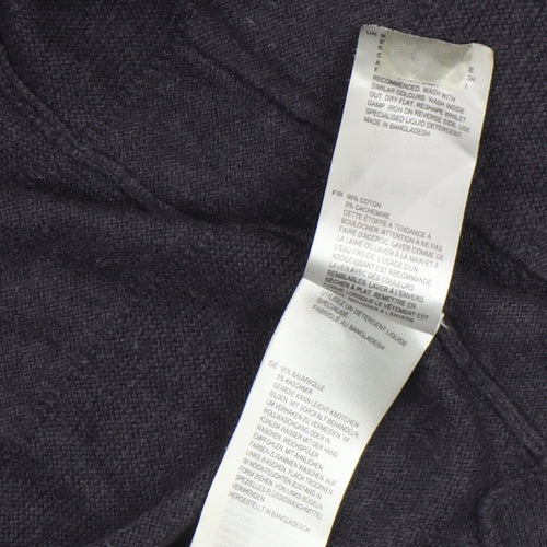 White Stuff Women's Black Long Sleeve Open Cardigan Size 8 Cotton Cashmere