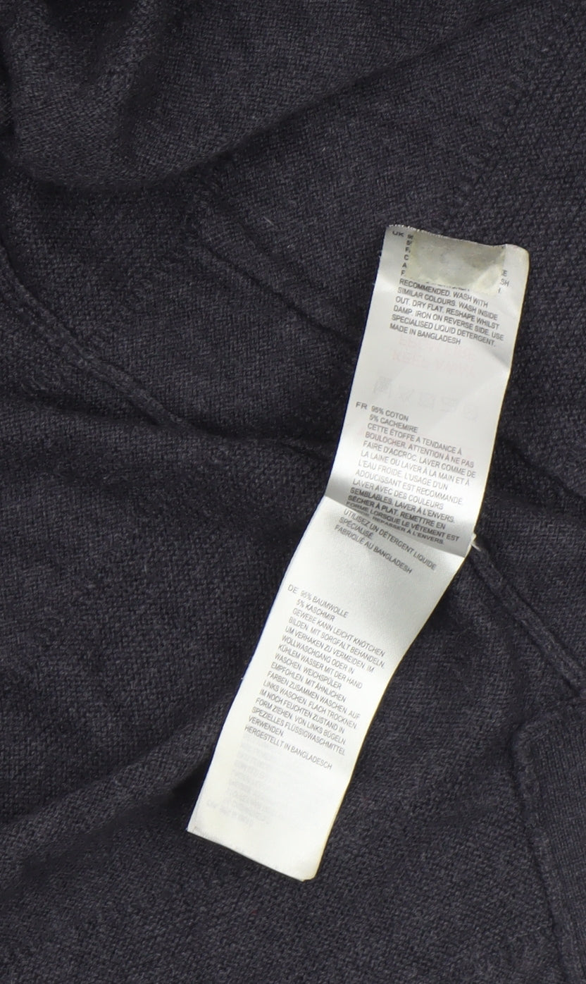 White Stuff Women's Black Long Sleeve Open Cardigan Size 8 Cotton Cashmere