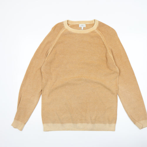 Next Men’s Beige Cotton Crew Neck Jumper Size M Regular Fit