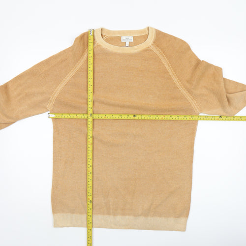 Next Men’s Beige Cotton Crew Neck Jumper Size M Regular Fit