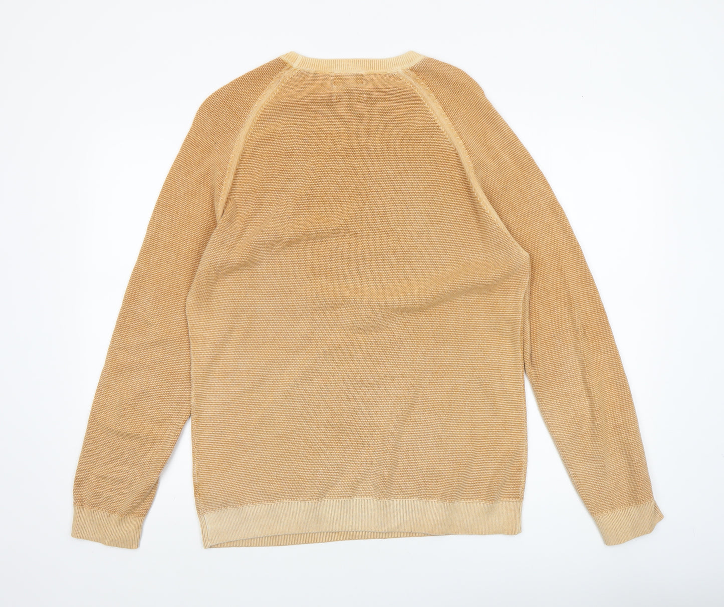 Next Men’s Beige Cotton Crew Neck Jumper Size M Regular Fit