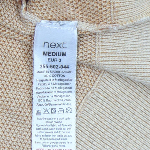 Next Men’s Beige Cotton Crew Neck Jumper Size M Regular Fit