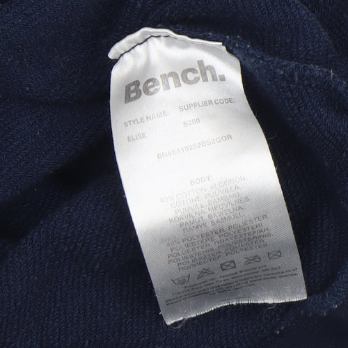Bench Womens Navy Blue Logo Crew Neck Pullover Sweatshirt UK 8