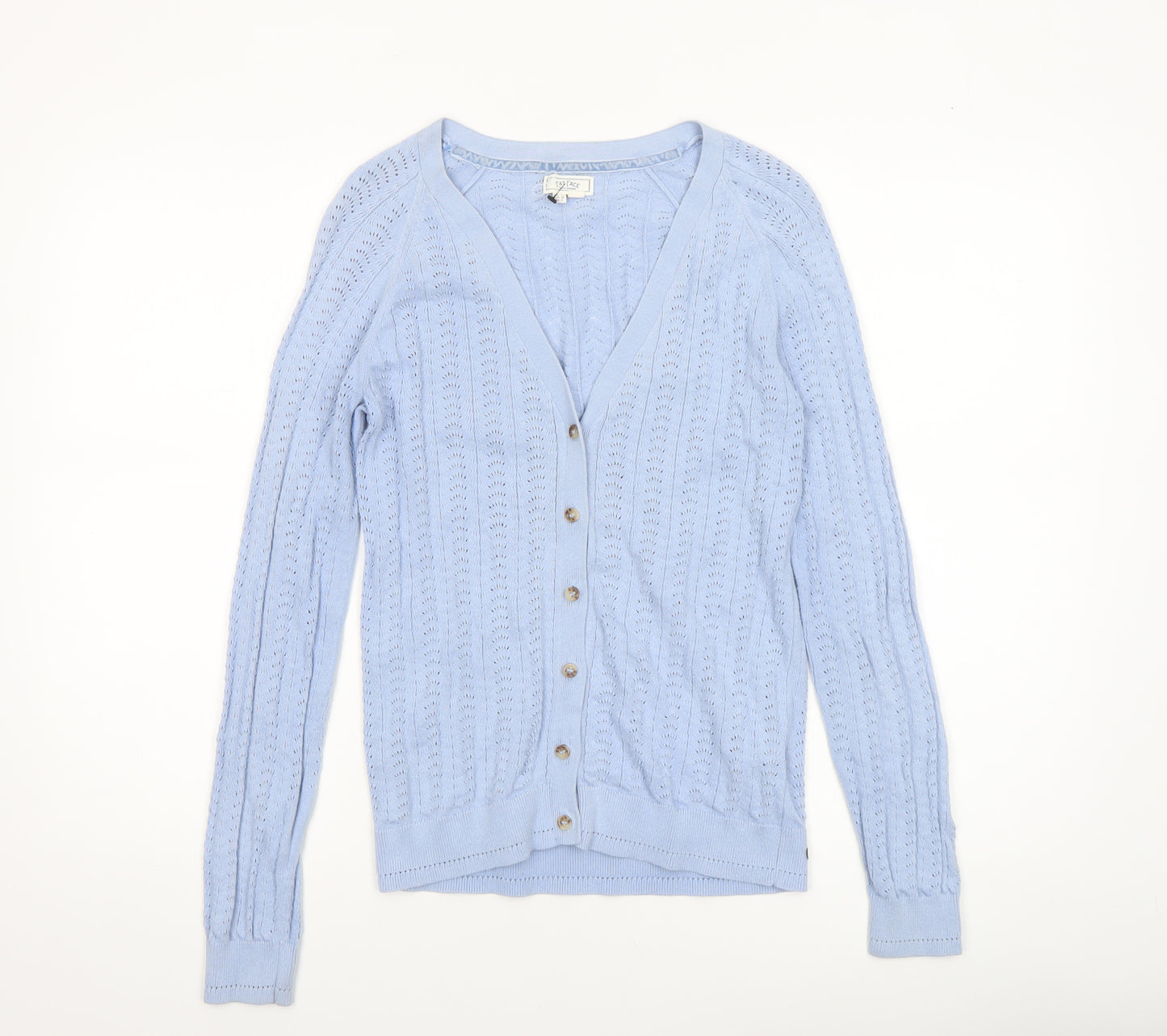 Fat Face Women’s Blue Cotton V-Neck Button Cardigan Size 10