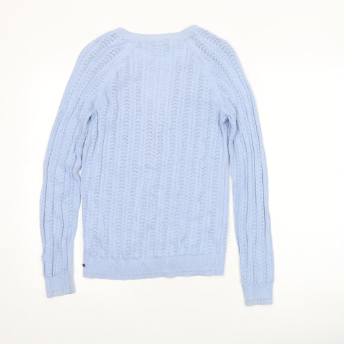 Fat Face Women’s Blue Cotton V-Neck Button Cardigan Size 10