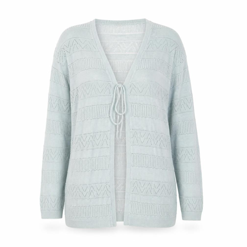 Dorothy Perkins Women Green Open-Knit Cardigan Size 14